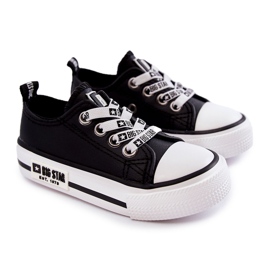 Pantofi de piele pentru copii Big Star KK374043 Negru-Alb 2