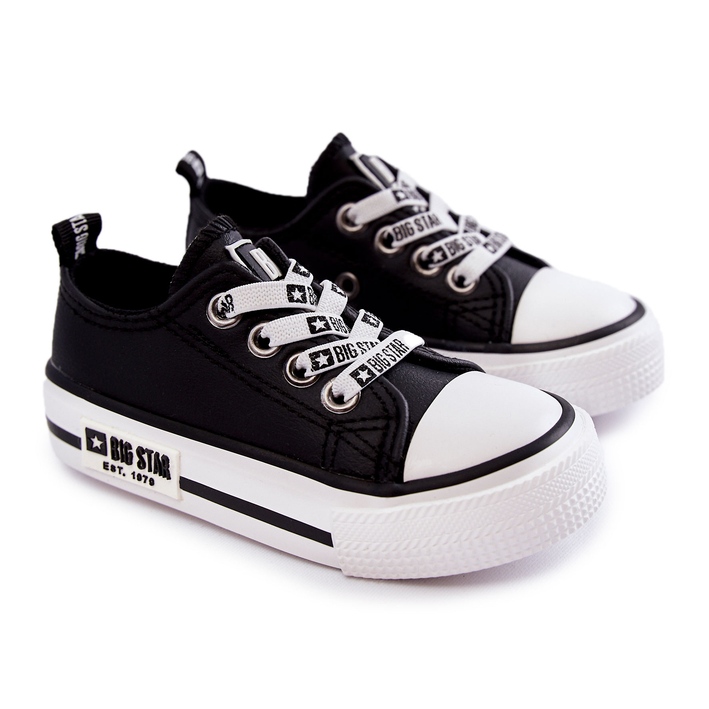 Pantofi de piele pentru copii Big Star KK374043 Negru-Alb 2
