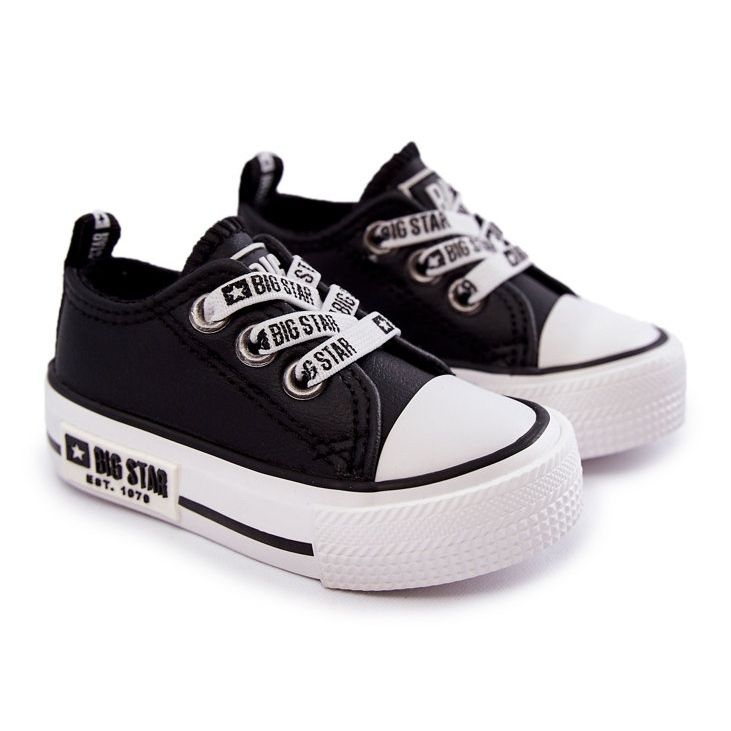 Pantofi de piele pentru copii Big Star KK374041 Negru-Alb 1