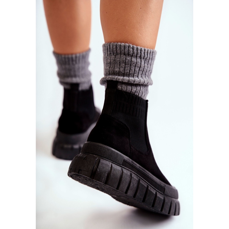 FB2 Cizme la modă cu slip-on pe platforma neagră Jenna negru 2 FB2 Cizme la modă cu slip-on pe platforma neagră Jenna negru 2