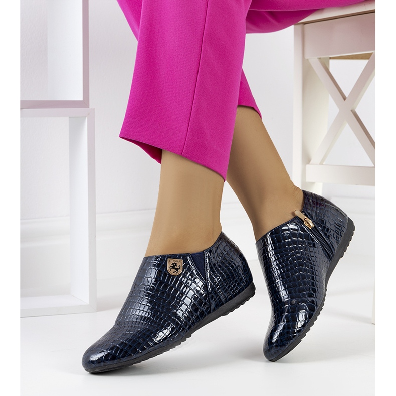 Pantofi Nelec lăcuiți bleumarin albastru 1