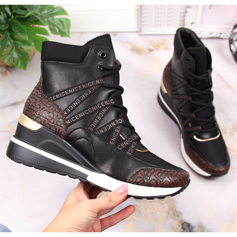 Tenisi negri cu pană de damă Potocki negru 1