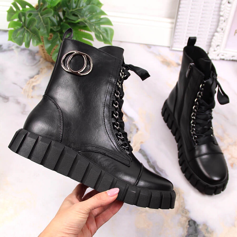 Muncitori negre de femei pe platforma Potocki negru 1