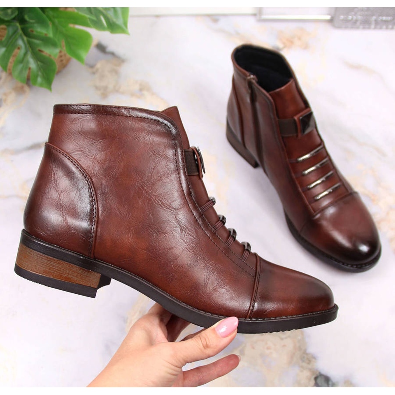 Cizme maro cu toc plat Sabatina SAB118 1 Cizme maro cu toc plat Sabatina SAB118 1