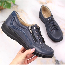 Pantofi confortabili de dama bleumarin Helios albastru 3