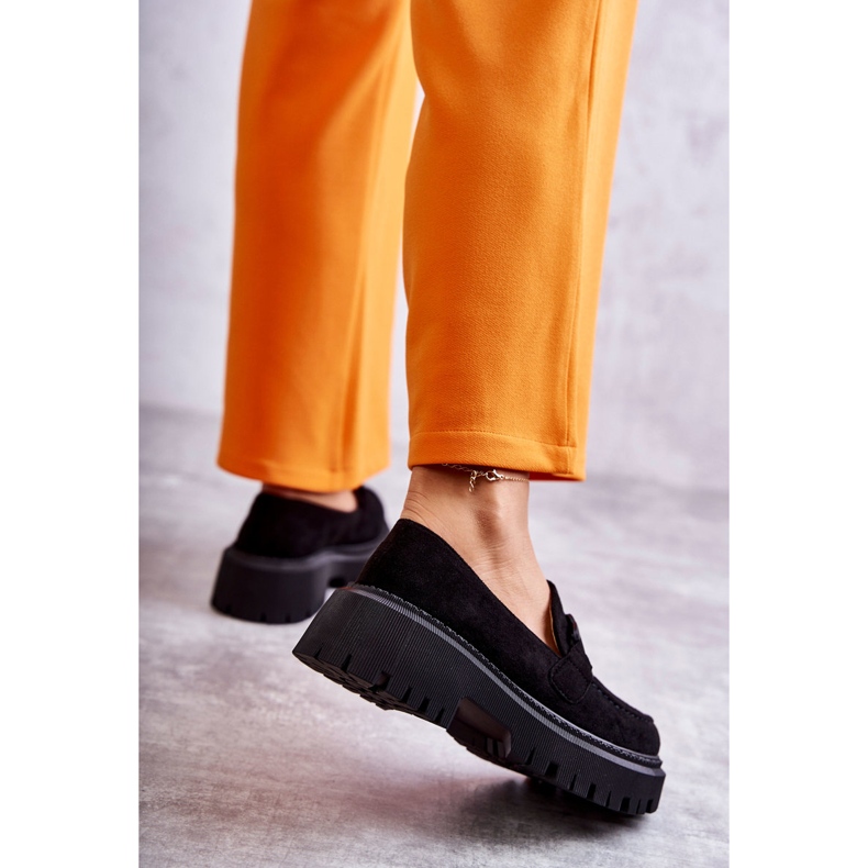 FB2 Brogues De Damă Damă Căprioară Cu Decor Leeza Negru 2