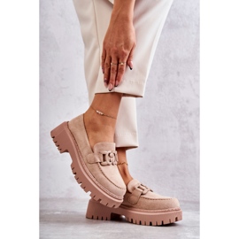 FB2 Brogues dama cu ornament Bej Leeza 2