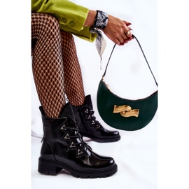 S.Barski Cizme Călduțe Lăcuite Cu Jet Black Gwen negru 1