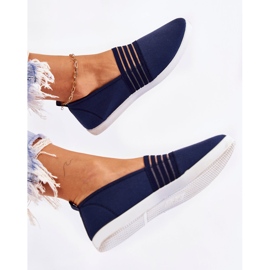 S.Barski Tenisi dama din material Slip-On Navy Blue Lilis albastru 1