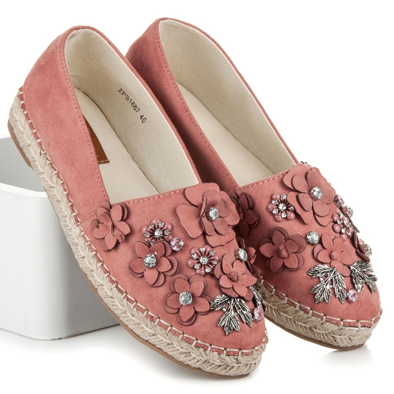 Marquiz Pantofi jos cu slip-on cu decoratiuni roz 1