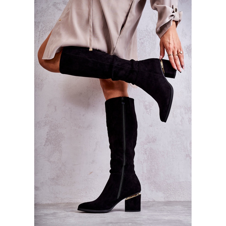 PS1 Cizme clasice din piele intoarsa cu fermoar negru Leyette 2