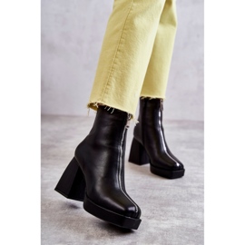 Cizme de damă cu tocuri groase, cu fermoar, negru Carrera 1 Cizme de damă cu tocuri groase, cu fermoar, negru Carrera 1