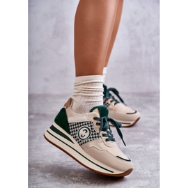 FB2 Pantofi sport de damă la modă, pe o pană, bej-verde Aronne 1 FB2 Pantofi sport de damă la modă, pe o pană, bej-verde Aronne 1