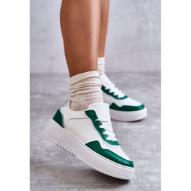 Pantofi sport joasă pentru damă pe platformă Kyllie alb și verde 1