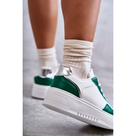 Pantofi sport joasă pentru damă pe platformă Kyllie alb și verde 2