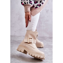 Cizme Călduțe De Damă Cu Fermoar Bej Torey 1