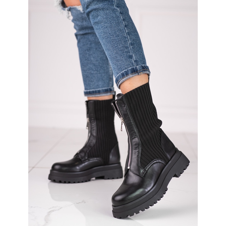 Genți de damă Shelovet negre cu fermoar negru 1