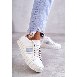 Pantofi Sport dama din piele Legati alb si albastru Ariva 2 Pantofi Sport dama din piele Legati alb si albastru Ariva 2