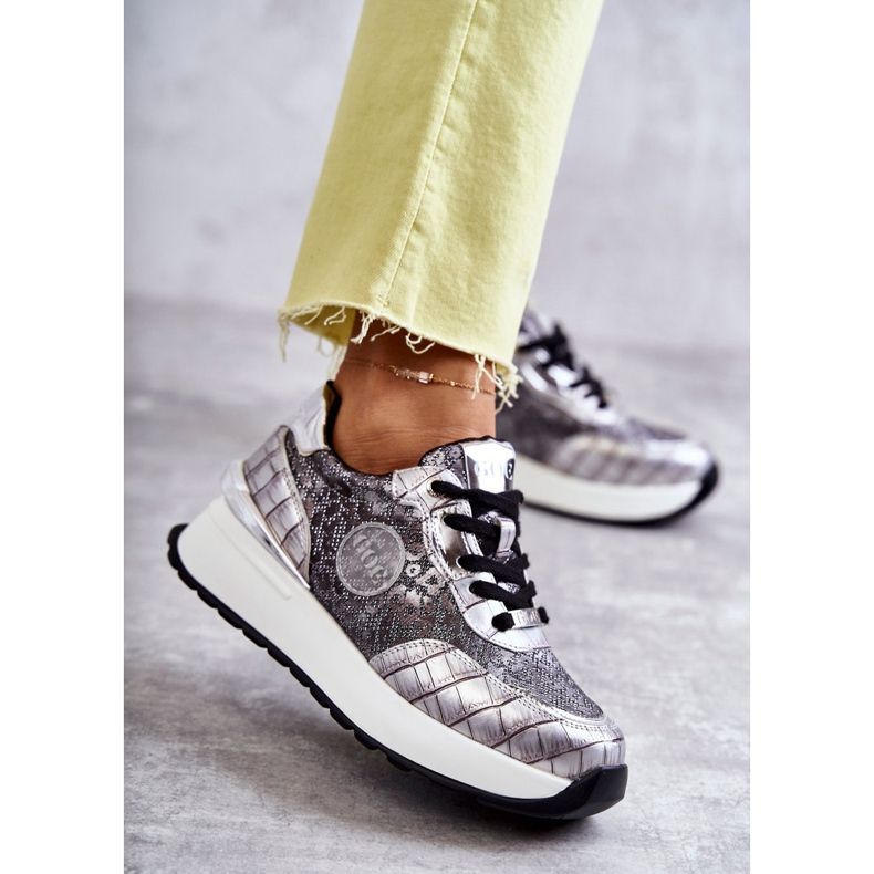 Pantofi sport pentru femei pe pană GOE KK2N4083 Argintiu 1