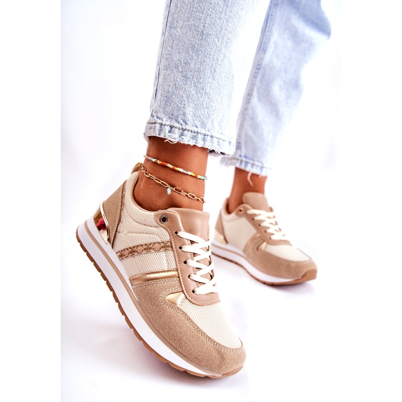 PG1 Pantofi sport clasici de damă legati Bej Elenes 3