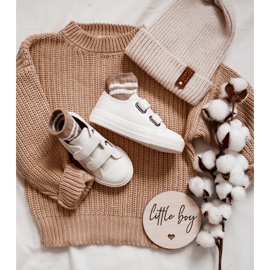 Pantofi Copii Piele Cu Velcro Big Star KK374093 Alb 2