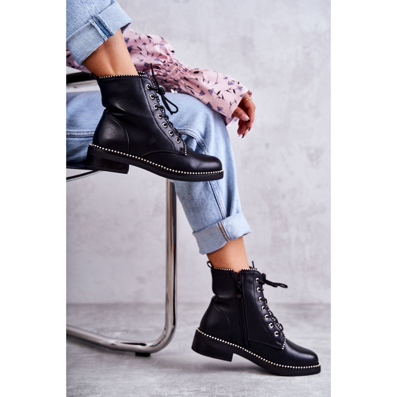 PG1 Cizme Damă Cu Știfturi Negru Rostill 1