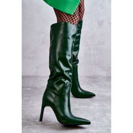 FB2 Cizme din piele ecologică pe Rissa verde 1 FB2 Cizme din piele ecologică pe Rissa verde 1