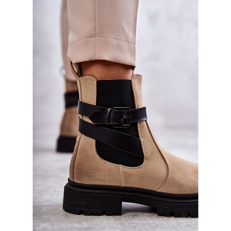 FE1 Cizme de damă calde Cizme Jodhpur Cu curea Bej Jose 2 FE1 Cizme de damă calde Cizme Jodhpur Cu curea Bej Jose 2