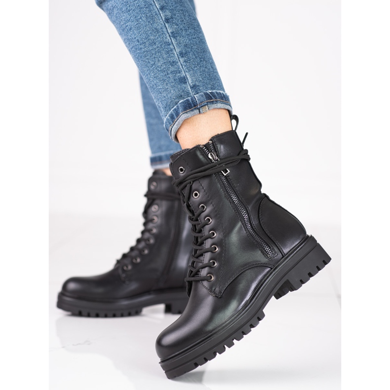 Genți negre de damă cu fermoar Shelovet decorativ negru 2