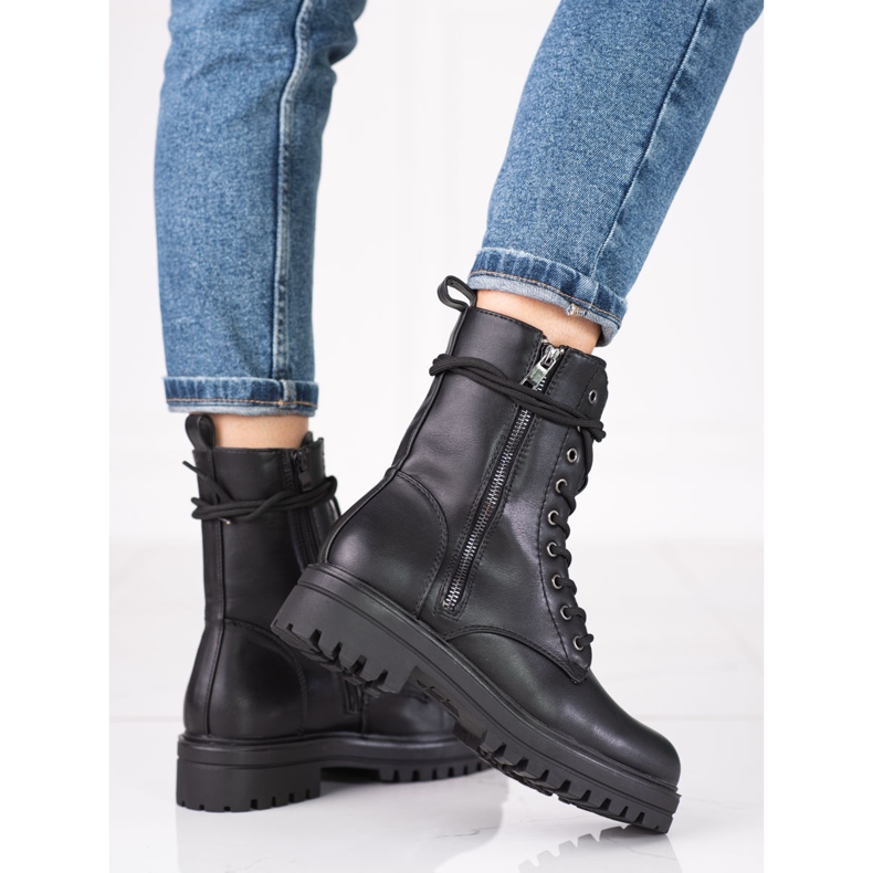 Genți negre de damă cu fermoar Shelovet decorativ negru 1