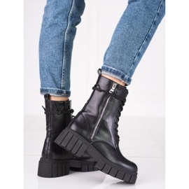 Lucratoare Shelovet pentru femei cu fermoar decorativ pe partea superioară negru 1