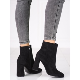 Cizme negre de dama pe postul Shelovet din piele intoarsa ecologica negru 1