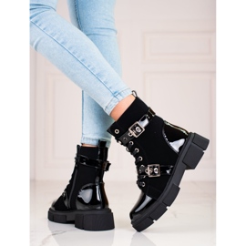 Genți de damă Black Shelovet cu catarame negru 1