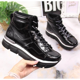 Tenisi de dama negri Bugatti cu platforma negru 1 Tenisi de dama negri Bugatti cu platforma negru 1