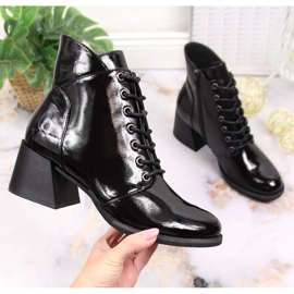 Cizme calde de dama Vinceza negre cu tocuri decorative negru 1