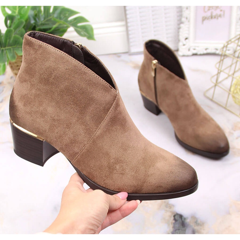 Filippo Cizme de dama calduroase din piele intoarsa bej Vinceza 1