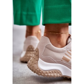 Vinceza Pantofi sport cu șireturi de damă, bej maro 2