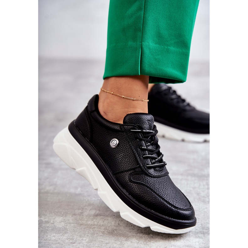 Vinceza Pantofi sport din piele neagră de damă Camrose negru 2 Vinceza Pantofi sport din piele neagră de damă Camrose negru 2