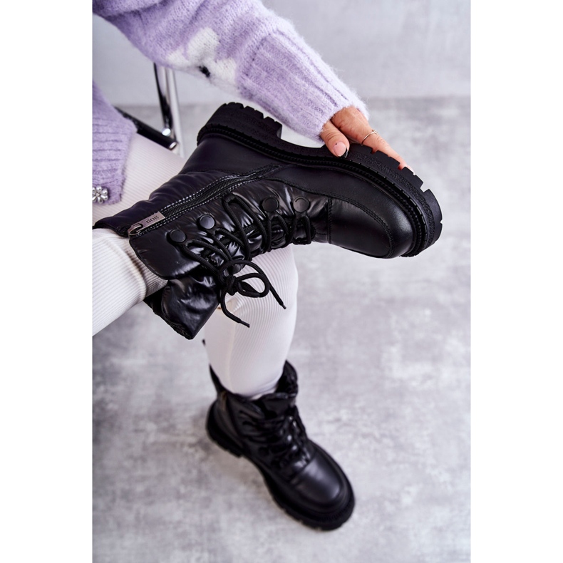 Cizme de zăpadă cu șireturi pentru damă GOE KK2N4017 Negru 1