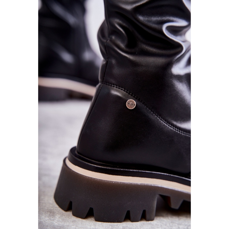 Cizme din piele peste genunchi GOE KK2N4024 Negru 2