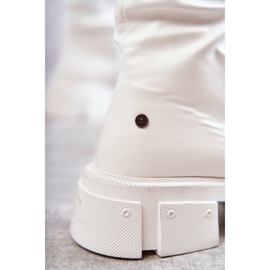 Cizme din piele peste genunchi pe toc plat GOE KK2N4022 alb 2