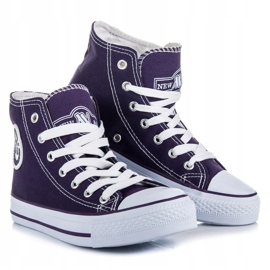 New Age Adidași înalți legați violet 3
