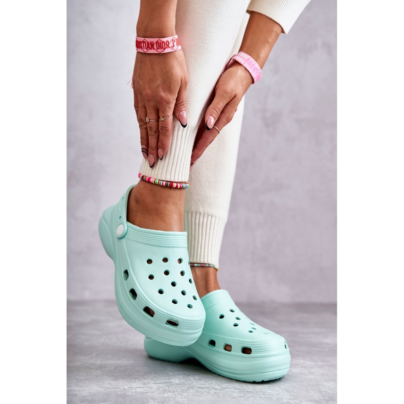 FS1 Papuci de damă cu spumă Mint Crocs Coline verde 2 FS1 Papuci de damă cu spumă Mint Crocs Coline verde 2