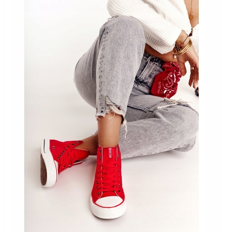 Adidași pentru femei Big Star High Red DD274334 roșu 4