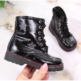 Cizme pentru fete, izolate lacuit Kornecki 6216 negru 1