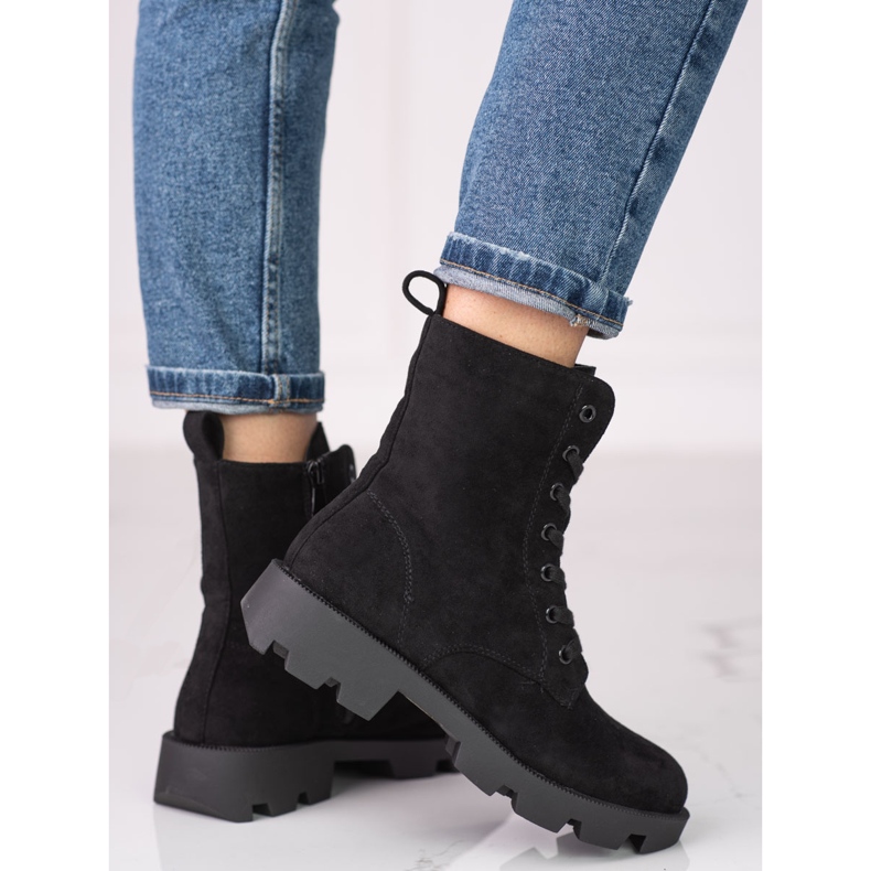 Genți Shelovet de damă din piele intoarsă neagră negru 1