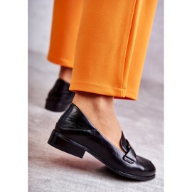 Vinceza Mocași din piele la modă Black Trine negru 2