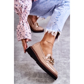 Vinceza Mocasini Lacuiti Pe Platforma Reidun Bej maro 1