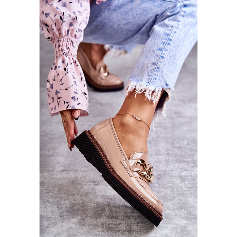 Vinceza Mocasini Lacuiti Pe Platforma Reidun Bej maro 1