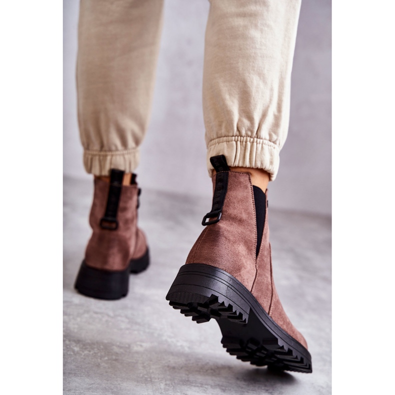 PJ1 Cizme de piele intoarsa calduroasa pe toc plat, maro deschis, Salome 2 PJ1 Cizme de piele intoarsa calduroasa pe toc plat, maro deschis, Salome 2